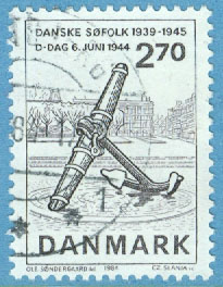 Danmark – F  834 40-årsminnet av invasionen i Normandie, 1 kpl stpl