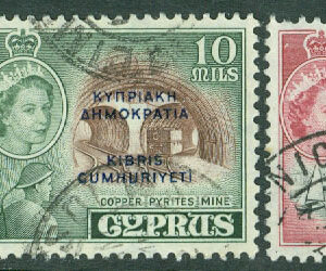 Cypern – M  181-182, 186 Republik, påtryck, 3 ol stpl