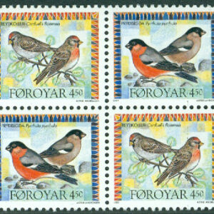 Färöarna – F  315-316 Invasionsfåglar – Gråsiska & Domherre, fyrblock **