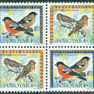 Färöarna – F  315-316 Invasionsfåglar – Gråsiska & Domherre, fyrblock **