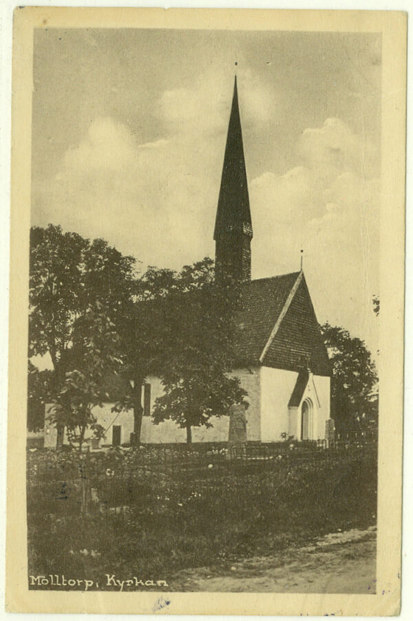 Mölltorp, Kyrkan. Skrivet, poststämplat 1923