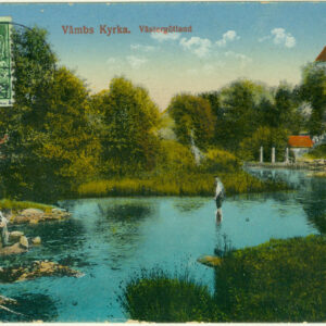 Våmbs Kyrka. Västergötland, Poststämplat på 1920-talet