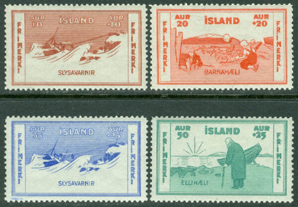 Island - F  200-203 Välgörenhetsfrimärken, 4 kpl *