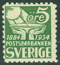 Sverige – F  239C Postsparbanken 50 år, 4-sid t. *