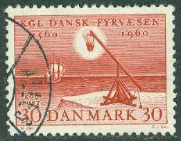 Danmark – F  409 Danska fyrväsendet 400 år, 1 kpl stpl
