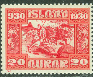 Island – F  178 Alltinget, 20 aur röd *