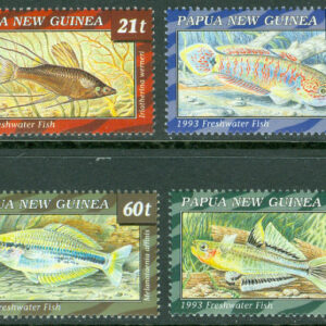 Papua Nya Guinea – M  689-692 Sötvattensfiskar, 4 kpl **