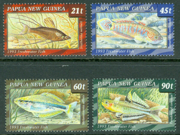Papua Nya Guinea - M  689-692 Sötvattensfiskar, 4 kpl **