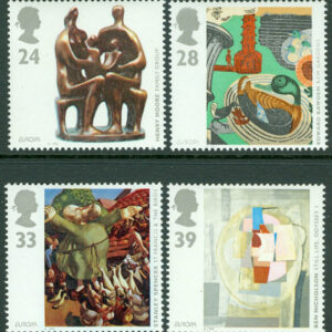 England – M 1451-1454 Europa 1993, Samtida konst, 4 kpl **
