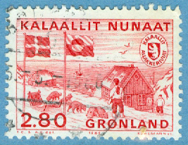 Grönland – F  163 Grönlands Postverk självständigt – Hundar, 1 kpl stpl