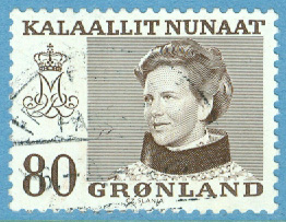 Grönland – F  112 Drottning Margrethe, typ II, 80 öre stpl