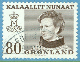 Grönland – F  112 Drottning Margrethe, typ II, 80 öre stpl