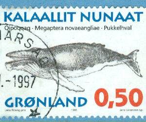 Grönland – F  288 Valar I, knölval, 0.50 kr stpl