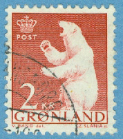Grönland – F   59 Isbjörn, 2 kr röd