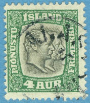 Island – F Tj 34 Två kungar, 4 aur stpl