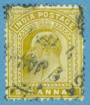 Indien – M   62 Kung Edvard VII, 6 A stpl