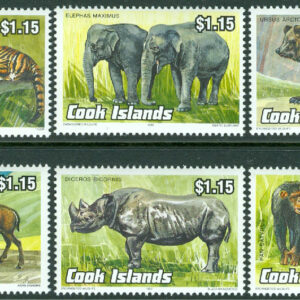 Cook Islands – M 1341-1346 Utrotningshoteade djur, 6 kpl **