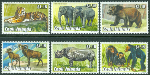 Cook Islands - M 1341-1346 Utrotningshoteade djur, 6 kpl **