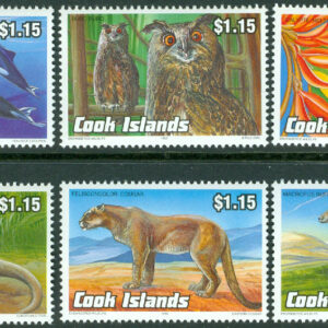 Cook Islands – M 1348-1353 Utrotningshoteade djur, 6 kpl **
