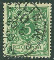 Deutsches Reich – M   46 Pärloval 5 Pf BERLIN W 20.5.93