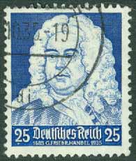 Deutsches Reich – M  575 G.F. Händel, kompositör, 25 Pf stpl