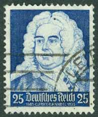 Deutsches Reich – M  575 G.F. Händel, kompositör, 25 Pf stpl