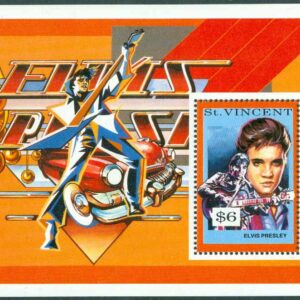 St. Vincent – M BL 194 Berömda underhållare, Elvis Presley, block **