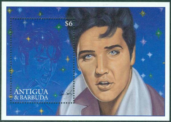 Antigua & Barbuda - M BL 333 Elvis Presleys födelse 60 år, block **