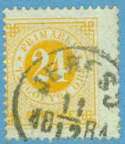 F   34 Ringtyp tandn. 13, 24 öre JERFSÖ 11.12 1881