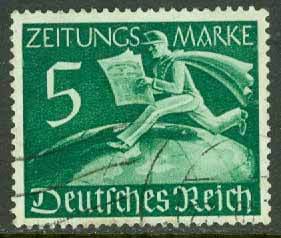 Deutsches Reich – M  738 Z Utlandstidningsmärke, 5 Pf stpl