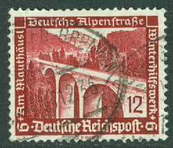 Deutsches Reich – M  639 Vinterhjälp, moderna byggnader 12 + 6 Pf stpl