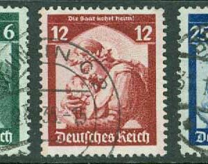 Deutsches Reich – M  566-568 Saaromröstningen, 3 ol stpl