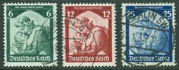 Deutsches Reich - M  566-568 Saaromröstningen, 3 ol stpl