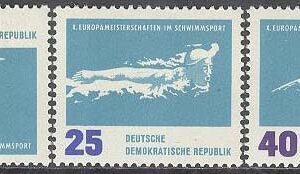 DDR – M  908-912 EM i simning i Leipzig, 5 olika **