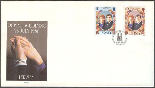 Jersey - FDC 1986-07-23 - Bröllop Prins Andrew & Sarah Ferguson, 2 kpl