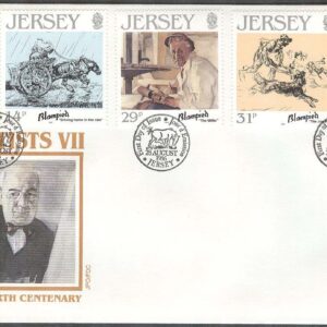 Jersey – FDC 1986-08-28 – Edmond Blampied 100 år – Konstnär, 5 kpl