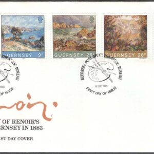 Guernsey – FDC 1983-09-06 – Konst – Renoir på besök på Guernsey 100 år, 5 kpl