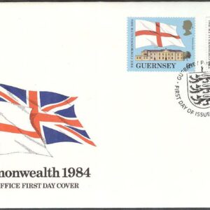 Guernsey – FDC 1984-04-10 – Postkonferans – Flaggor – England & Storbritannien, 2 kpl