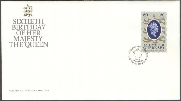 Guernsey - FDC 1986-04-21 - Drottning Elisabeth II 60 år, 1 kpl