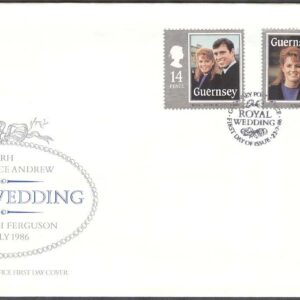 Guernsey – FDC 1986-07-23 – Bröllop Prins Andrew & Sarah Ferguson, 2 kpl