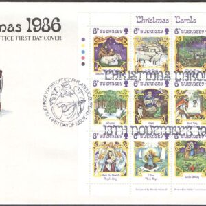 Guernsey – FDC 1986-11-18 – Jul 1986 – Julsånger, Miniark kpl