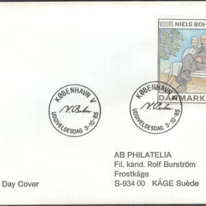 Danmark – FDC 1985-10-03 – Niels Bohr 100 år – Atomfysiker, 1 kpl Adressat