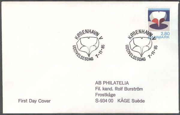 Danmark - FDC 1985-11-07 - Helge Refn - Konstnär, 1 kpl Adressat