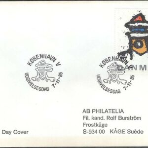 Danmark – FDC 1985-11-07 – Robert Jacobsen – Konstnär, 1 kpl Adressat