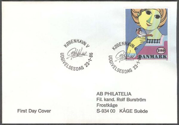 Danmark - FDC 1986-01-23 - Bjørn Wiinblad - Konstnär, 1 kpl Adressat