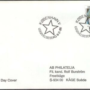 Danmark – FDC 1986-02-06 – Poul Reichardt – Skådespelare, 1 kpl Adressat