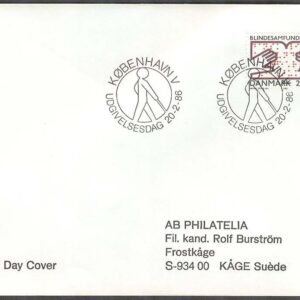 Danmark – FDC 1986-02-20 – Danska Blindsamfundet 75 år, 1 kpl Adressat