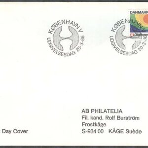 Danmark – FDC 1986-03-20 – Giktföreningen 50 år, 1 kpl Adressat