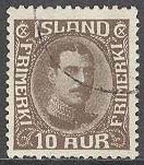 Island – F  151 Christian X, 10 aur brun stpl