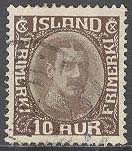 Island – F  151 Christian X, 10 aur brun stpl